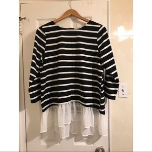 Striped long sleeve blouse